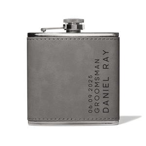 Gray Leatherette Flask