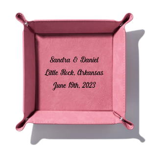 Pink Leatherette Tray
