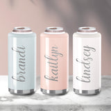 Skinny Can Cooler Glitter Pink