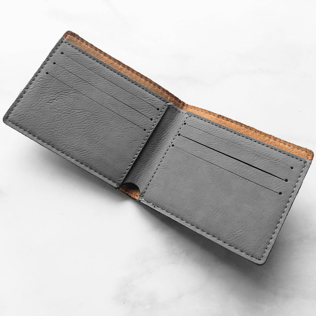 Leatherette Wallet - Black with Gold