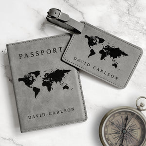 Leatherette Passport Cover - Gray