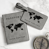 White Marble Leatherette Passport Cover