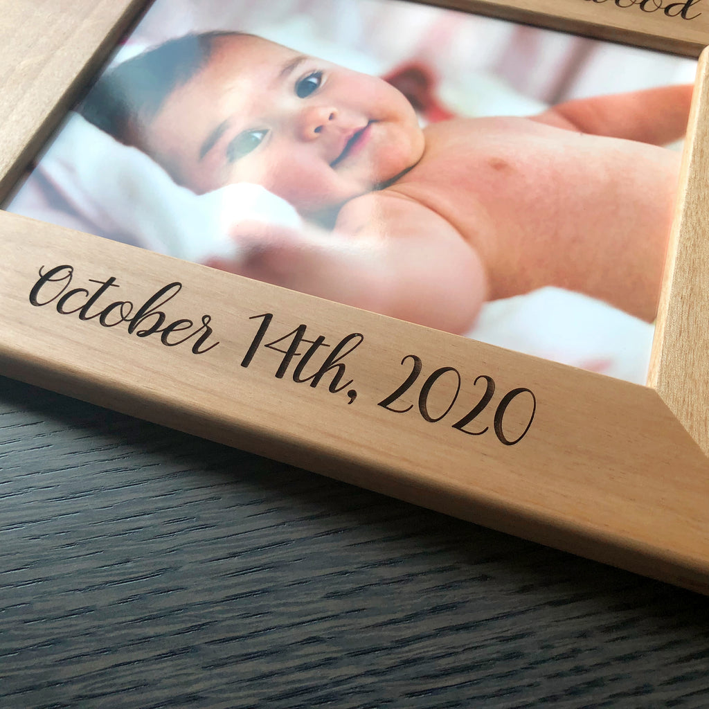 Personalized Frame, Custom Engraved Wood Picture Frame, Gift for Family,  Wedding Frame, Walnut Newlywed Gift, 4x6, 5x7, Custom Wood Frame 