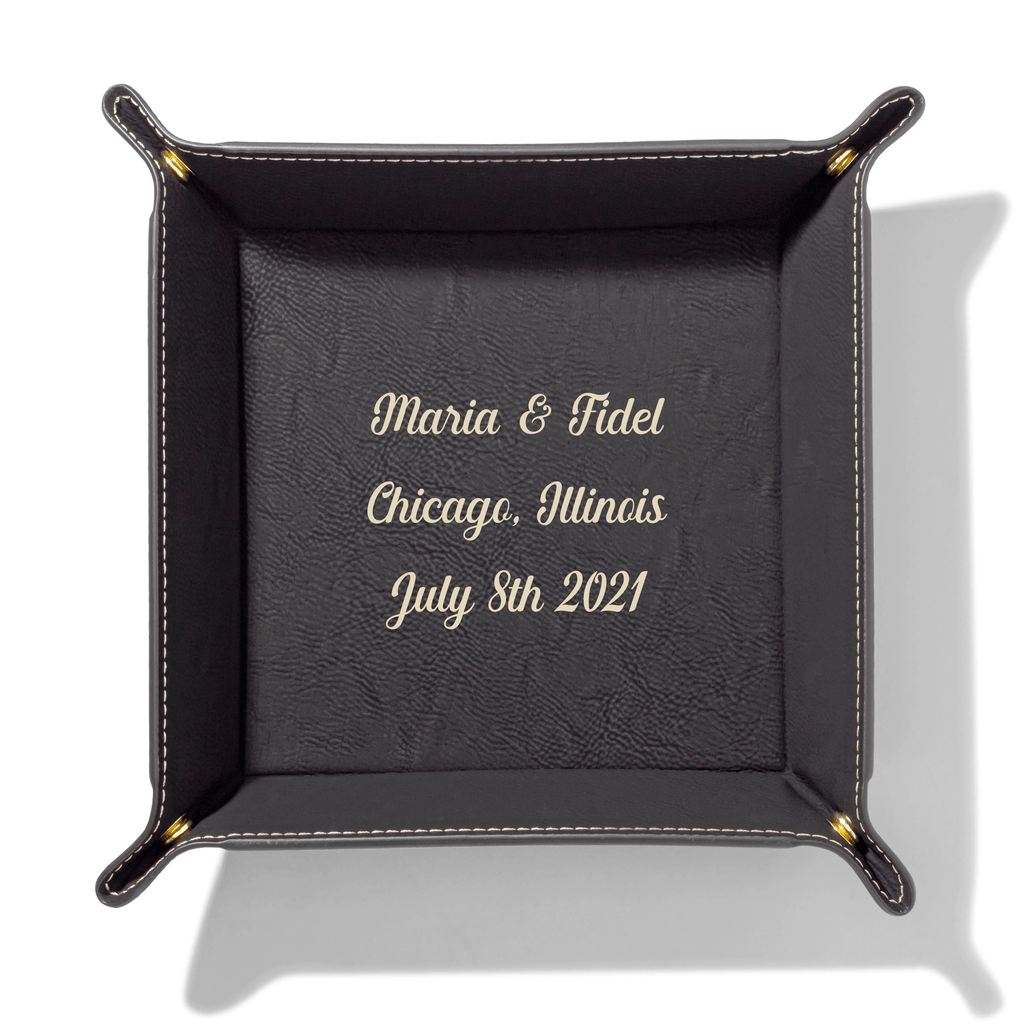 Black with Champagne Gold Leatherette Tray