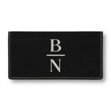 Black with Silver Leatherette Checkbook Cover
