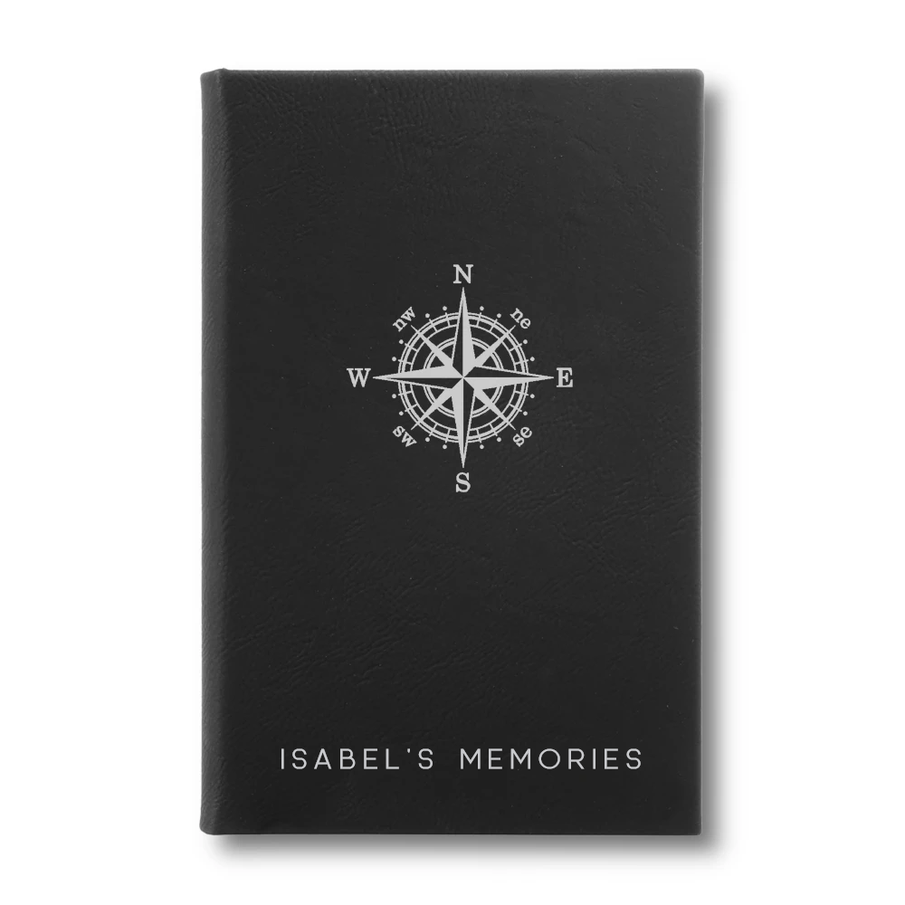 Leatherette Journal - Black with Silver
