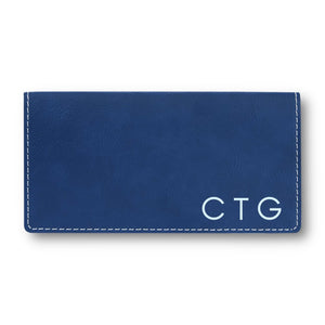 Blue Leatherette Checkbook Cover