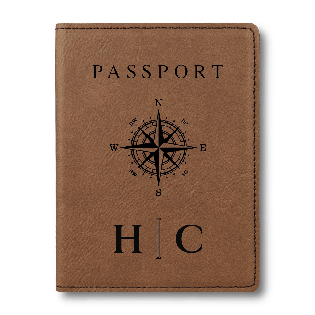 Leatherette Passport Cover - Dark Brown