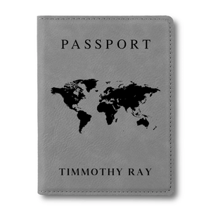Leatherette Passport Cover - Gray