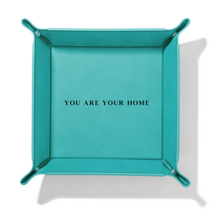 Teal Leatherette Tray