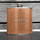Stainless Steel and Wood Flask