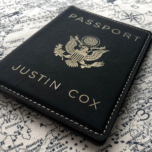 Leatherette Passport Cover - Light Brown