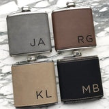Gray Leatherette Flask