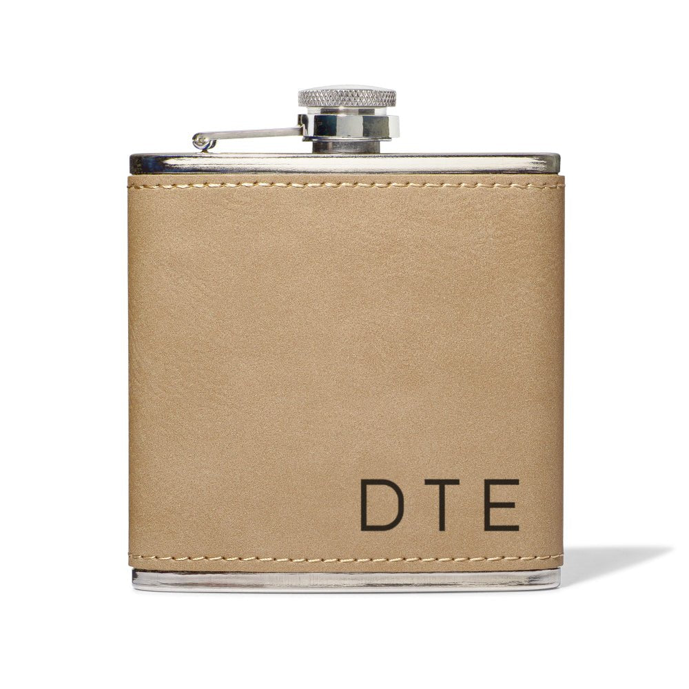 Light Brown Leatherette Flask