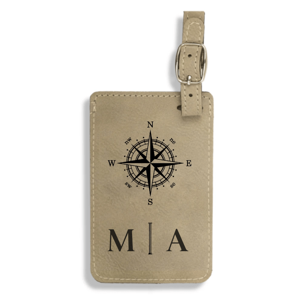 Leatherette Luggage Tag - Light Brown