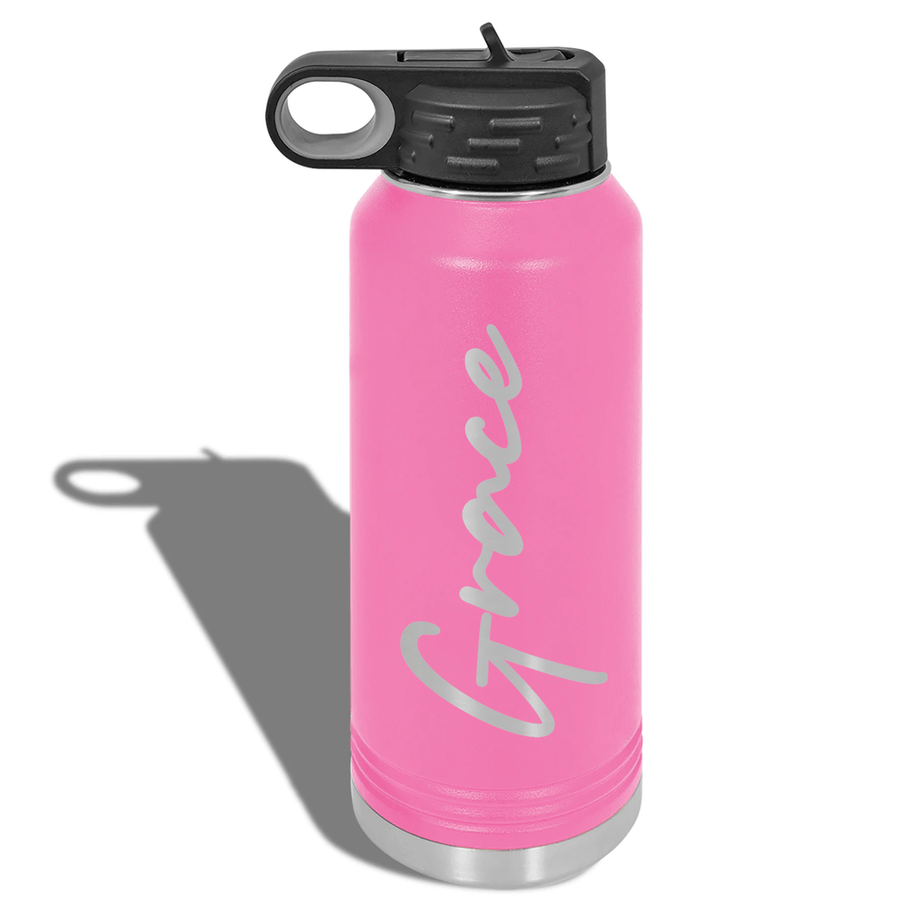 Cost-Savvy 32oz Pink Bottle, hot pink water bottle with straw 