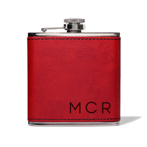 Red Leatherette Flask