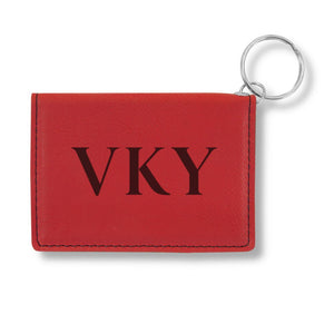 Red Leatherette Keychain Wallet