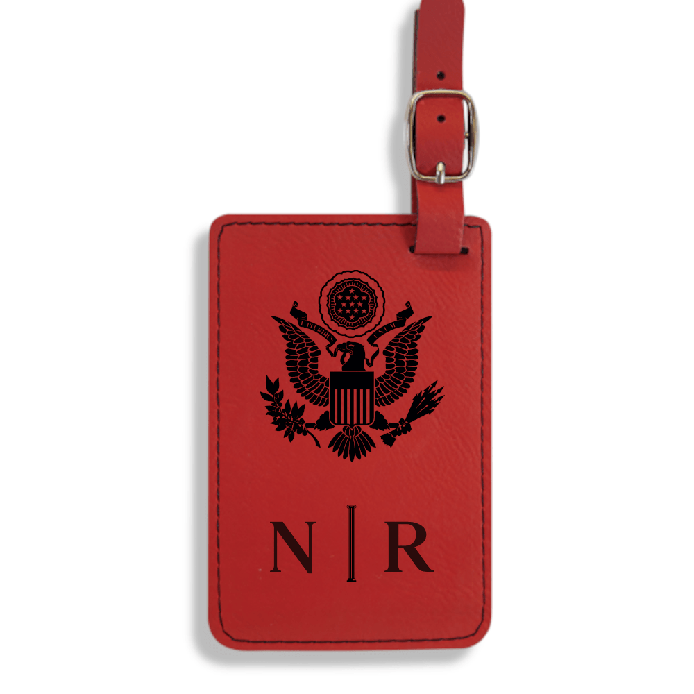 Red Leatherette Luggage Tag