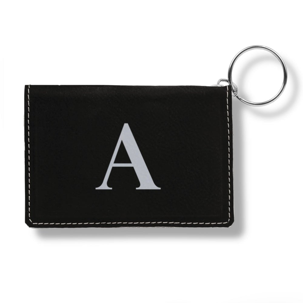 Black with Silver Leatherette Keychain Wallet