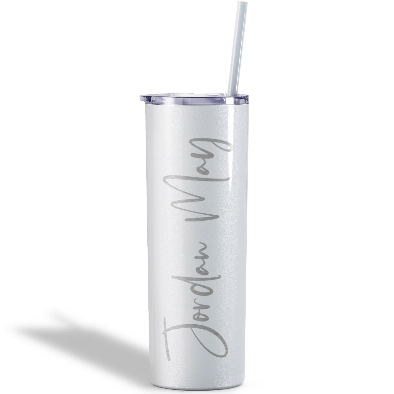 Cupture Stainless Steel Skinny Insulated Tumbler Cup with Lid and Reusable  Straw - 16 oz (White Marble)