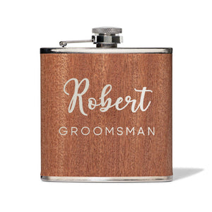 Stainless Steel and Wood Flask